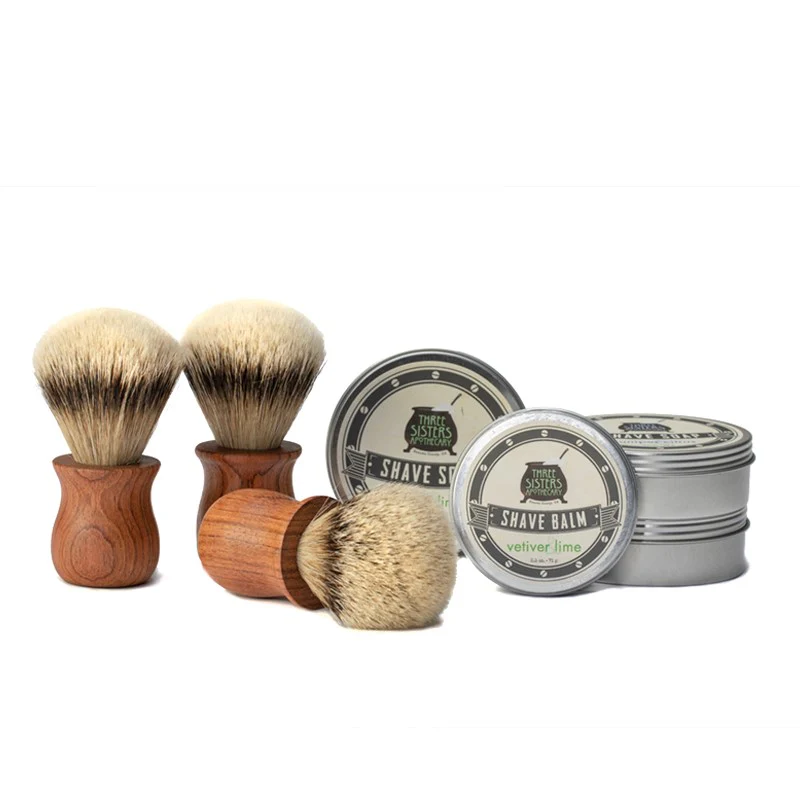 Shave Brush Brazilian Cherry Handcrafted- Pure Badger Bristle - Image 3